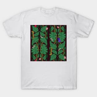 Parrots, anacondas, and bugs, Oh my! | Jungle Joy | green, red, blue T-Shirt